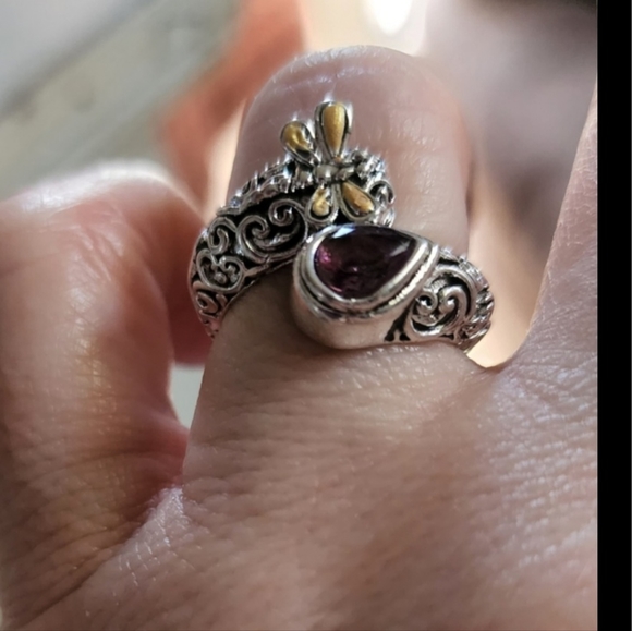 COPY - COPY - New silver plated purple amethyst color dragonfly ring size 7 - Picture 3 of 4